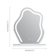 Vanity Makeup Cloud LED Mirror With Lights Strip Smart Control Wall Mount Decor Glass Hanging Removable - ArchCanvas Haven