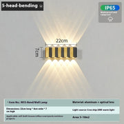 Outdoor Waterproof Wall Lamp Light Up And Down Simple Golden Trim Lamp Corridor Honeycomb Wall Lamp - ArchCanvas Haven