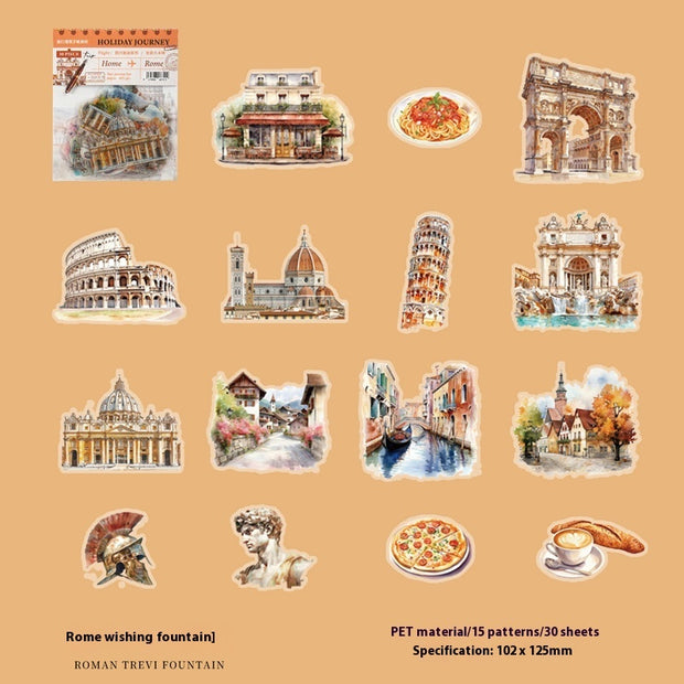 Holiday Journey Series Architecture Journal Stickers - ArchCanvas Haven