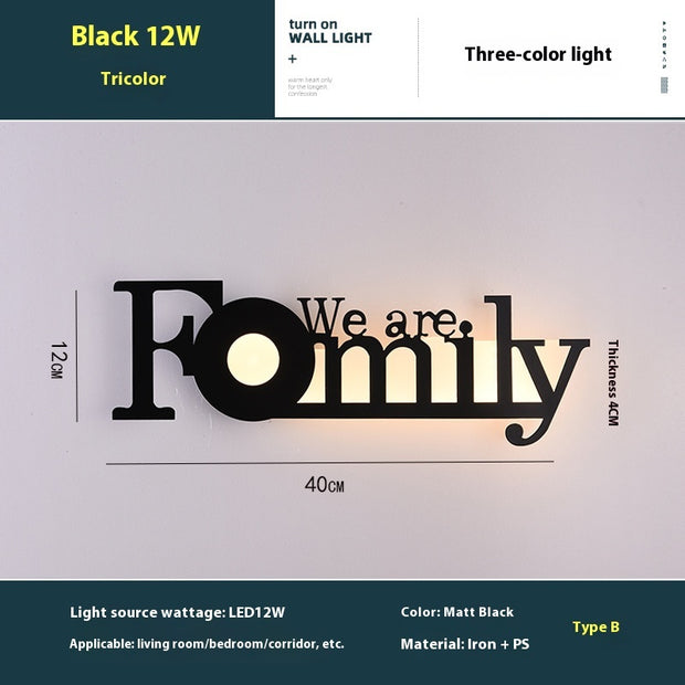 Led English Letter Wall Lamp Background Wall Creative - ArchCanvas Haven