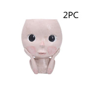 Girls Face Head Flower Planter Succulent Plant Flower Container Pot Flowerpot Garden Decor Nordic Tabletop Ornament - ArchCanvas Haven