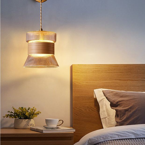 Wall Lamp Japanese Style Walnut Bedroom Bedside Lamp Modern - ArchCanvas Haven
