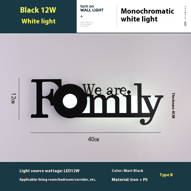 Led English Letter Wall Lamp Background Wall Creative - ArchCanvas Haven