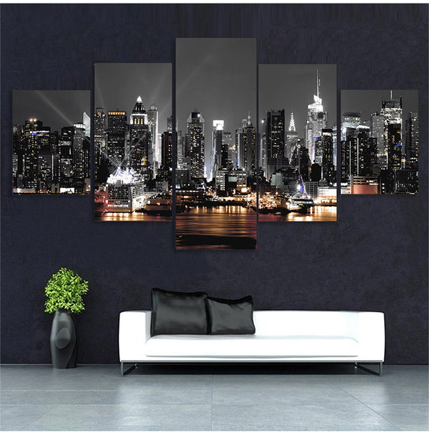 Wall Painting Canvas New York City Architecture Landscape Print Night View Poster Home Decor - ArchCanvas Haven