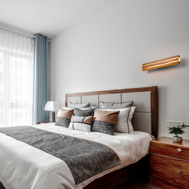 Solid Wood Crack Creative Wall Lamp Background Wall LED Strip Wall Lamp - ArchCanvas Haven