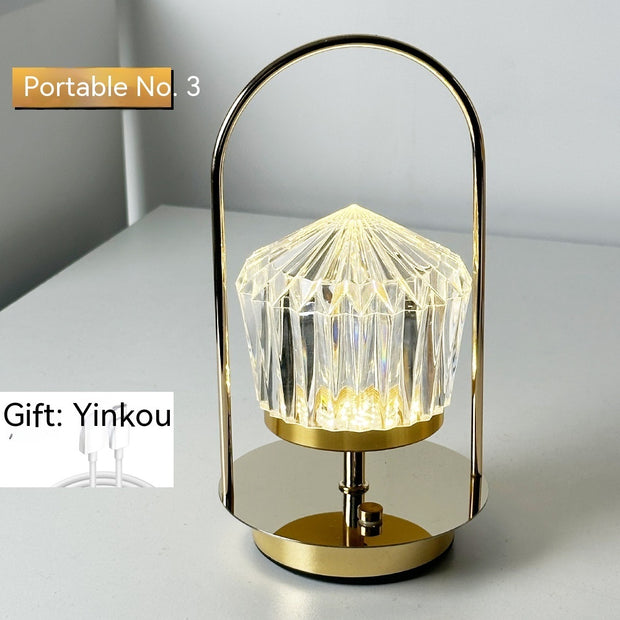 Metal Portable Ambience Light Bedroom Bedside Lamp Home Decor - ArchCanvas Haven