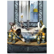 Mosaic Bathroom Painting Full Square Circle Embroidery Animal Home Decor Craft Set - ArchCanvas Haven