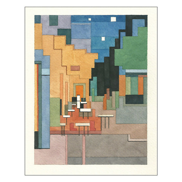 Flower Architecture Restaurant Entrance Hanging Painting - ArchCanvas Haven