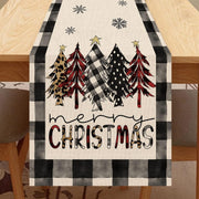 Christmas Trees Merry Xmas Table Runner, Seasonal Winter Holiday Kitchen Dining Table Decoration For Indoor Outdoor Home Party Decor 13 X 72 Inch - ArchCanvas Haven