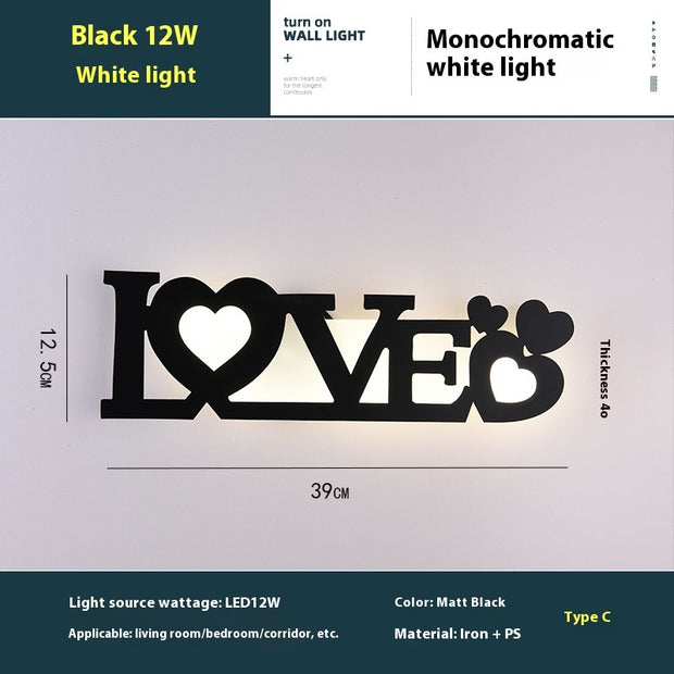 Led English Letter Wall Lamp Background Wall Creative - ArchCanvas Haven