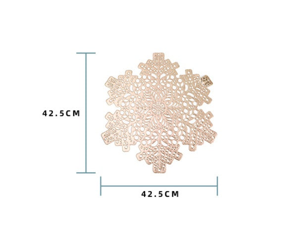 New Snowflakes PVC Hollow Anti-scalding Insulation Pad Table Bowl Mats Home Christmas Decor Heat Resistant Placemat Dining Table - ArchCanvas Haven
