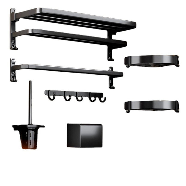 Towel Rack Black Bathroom Rack Bathroom Pendant - ArchCanvas Haven