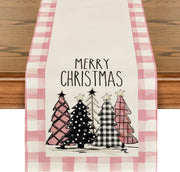 Christmas Trees Merry Xmas Table Runner, Seasonal Winter Holiday Kitchen Dining Table Decoration For Indoor Outdoor Home Party Decor 13 X 72 Inch - ArchCanvas Haven