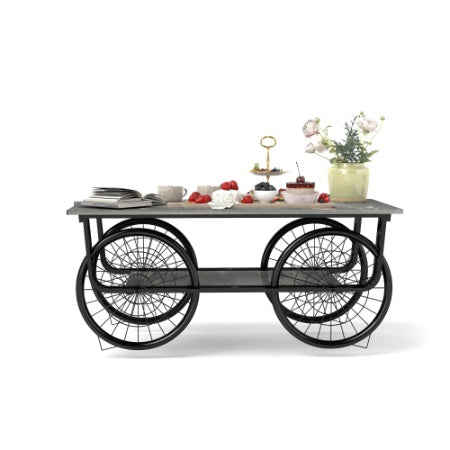 Modern Style Coffee Table Rectangle Coffee Table End Side Table Retro Design Coffee Table With Sturdy Base For Living Room Decor  Black - ArchCanvas Haven